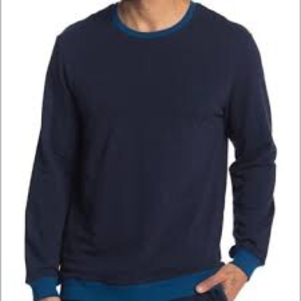 Ted Baker Mens Pullover Sweatshirt Crewneck Size XL Long Sleeve Sweater Blue